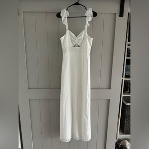 Lulus white maxi dress with high slit. Worn once for engagement photos.